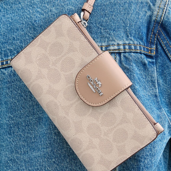 Phone Wallet In Signature Canvas - Picture 1 of 2